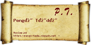 Pengő Tádé névjegykártya